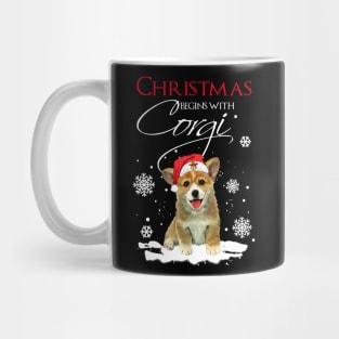 Christmas begins with Corgi Mug